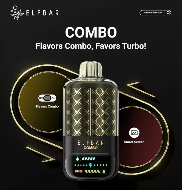 dual flavor vape ELF BAR COMBO 25000 Puffs Flavors Disposable India Choose Battery Color:Red BCREGS AIO Vape Pen -